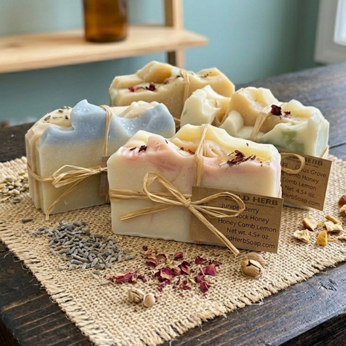 Wild Herb Soap Artisan Soap Slices Cold Process Handcrafted