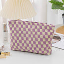KNITTED CHECKERBOARD MAKEUP BAG PEN BAG_CWAB1210