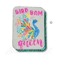 Bird Bam Queen Peacock Tile Mahjong Sequins Patch - Large
