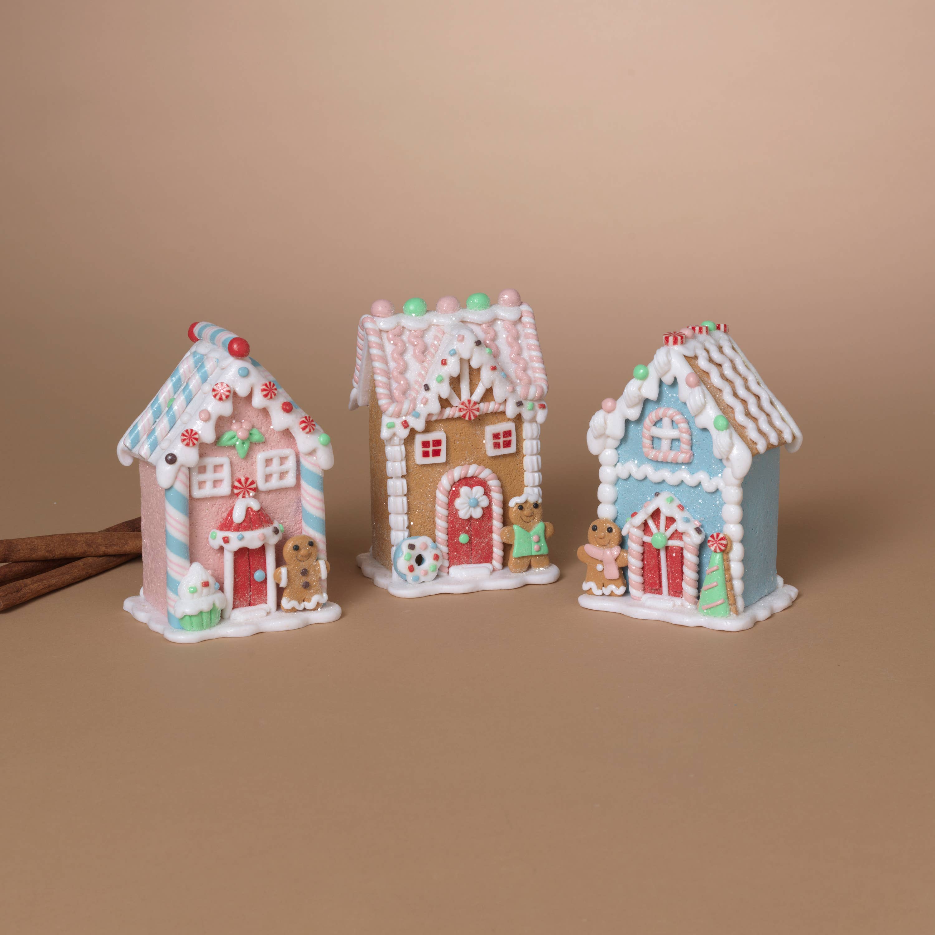 5"H Clay Dough Gingerbread House, 3 Asst