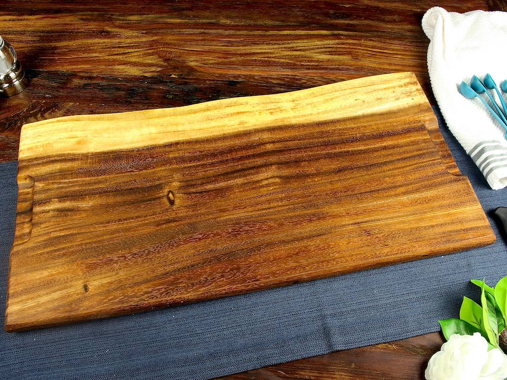 Extra Large Live Edge Square End Board with Juice Groove