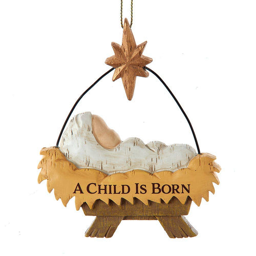 4"RES "A CHILD IS BORN" CRECHE ORN