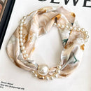 Pearl Magnetic Skinny Silk Neck Scarf_CWASC03931