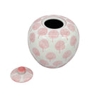 Pink & White Floral Chinoiserie Ginger Jar 8"
