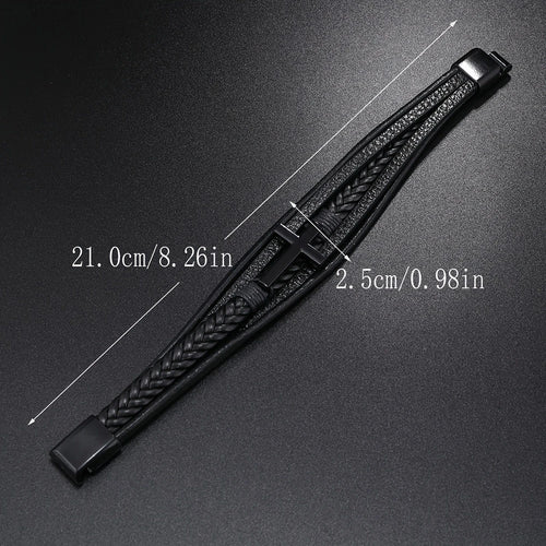 Men's Multilayered Cross Bracelet