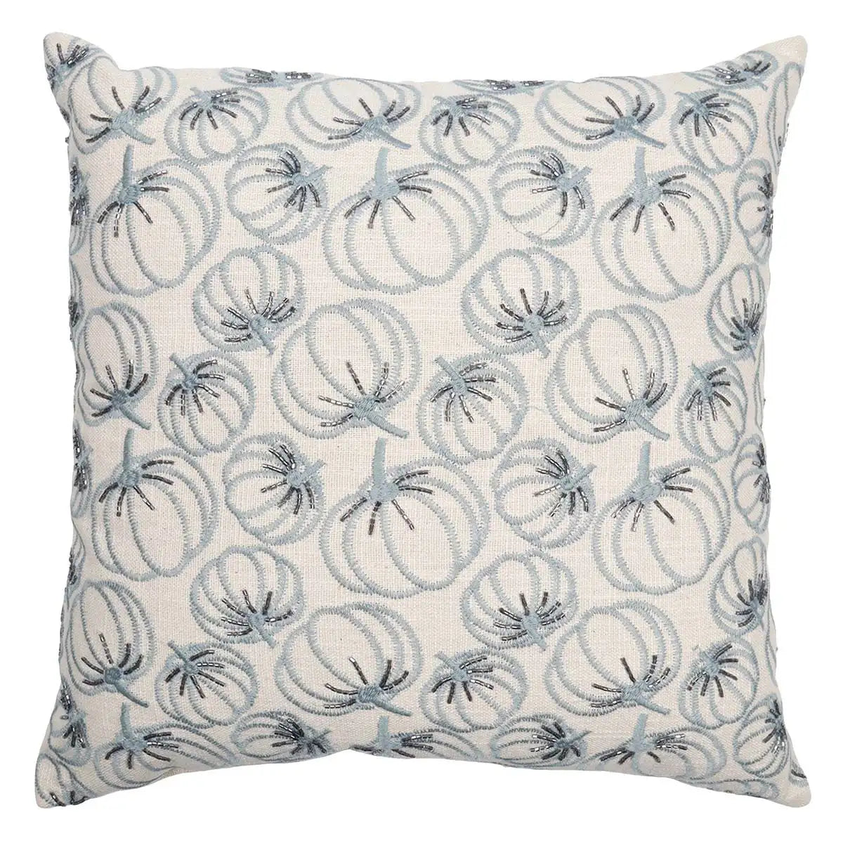 Blue Beaded Pumpkins Throw Pillow