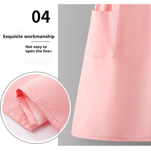 Houndstooth /Solid Color Waterproof Work Apron_CWMM6792