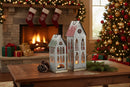 S/2 Metal Holiday Houses w/ Tea Light Holders