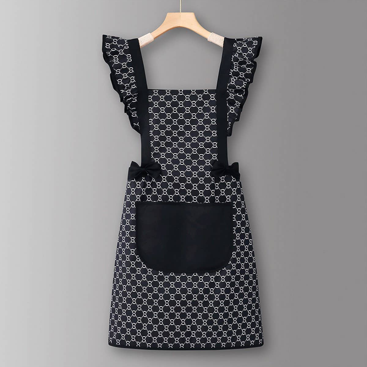 Houndstooth /Solid Color Waterproof Work Apron_CWMM6792