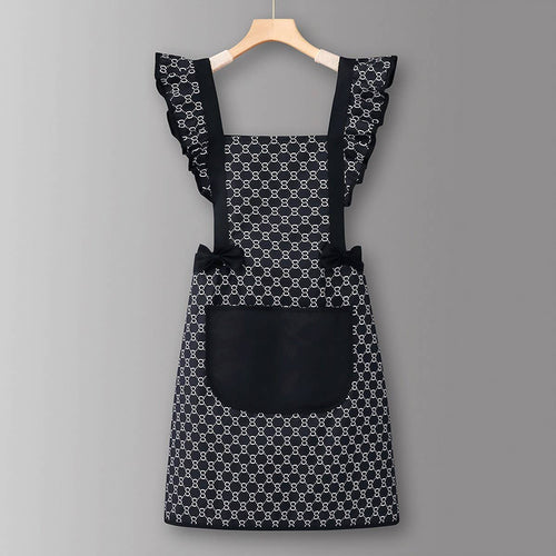Houndstooth /Solid Color Waterproof Work Apron_CWMM6792