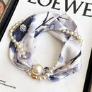 Pearl Magnetic Skinny Silk Neck Scarf_CWASC03931