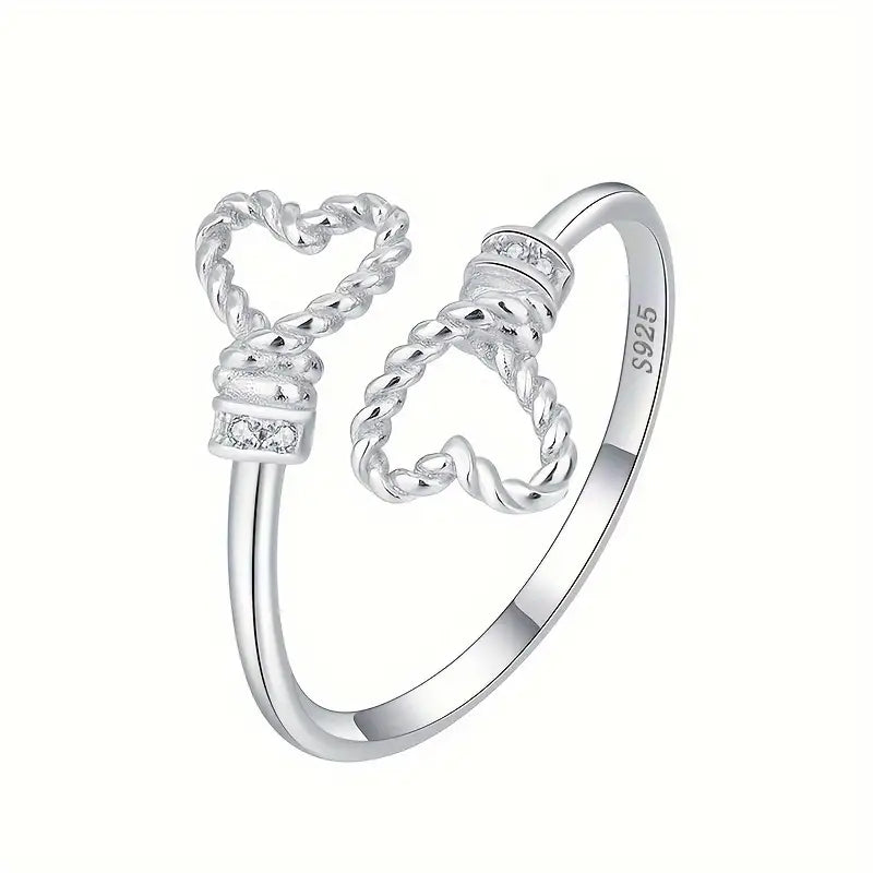 Sterling Silver Twisted Heart Ring