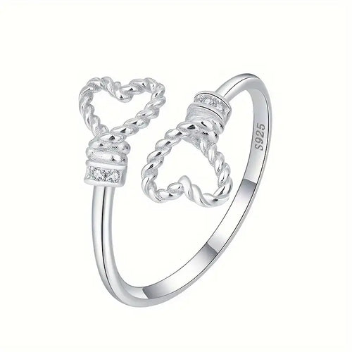 Sterling Silver Twisted Heart Ring