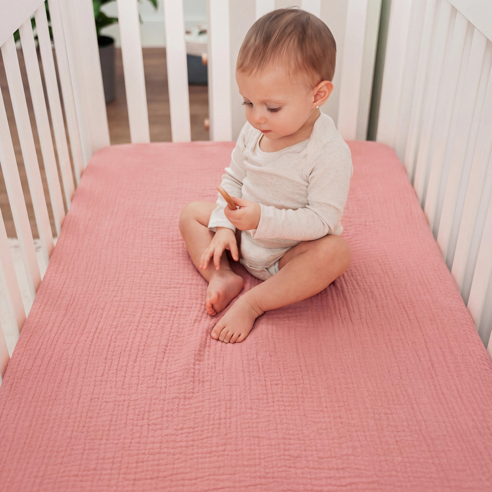 Muslin Cotton Fitted Crib Sheet, 2 Pack by Comfy Cubs