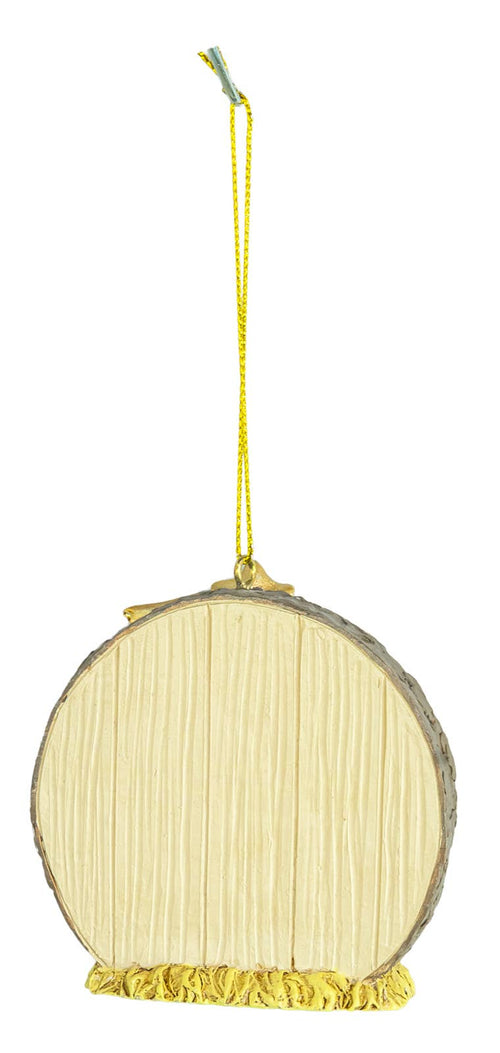 Youthful Holy Family Christmas Manger Ornament
