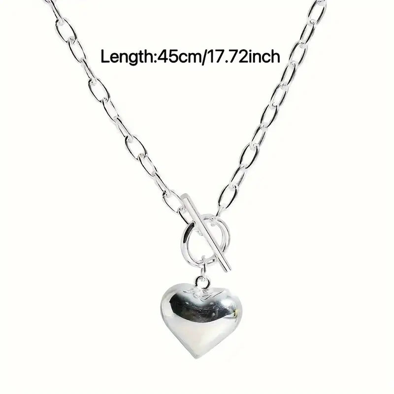 Sterling Silver Bubble Heart Necklace