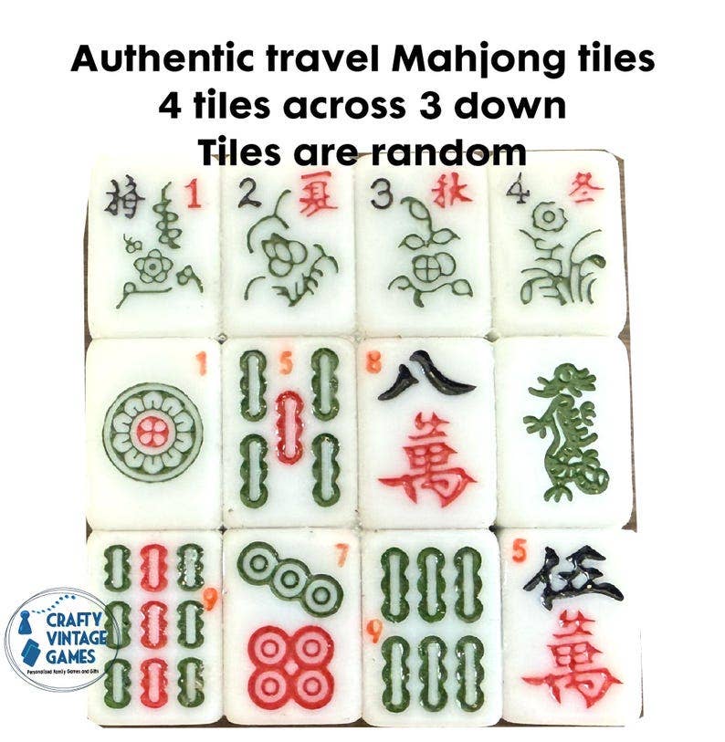 Mahjong tiles coaster set, custom set of 4