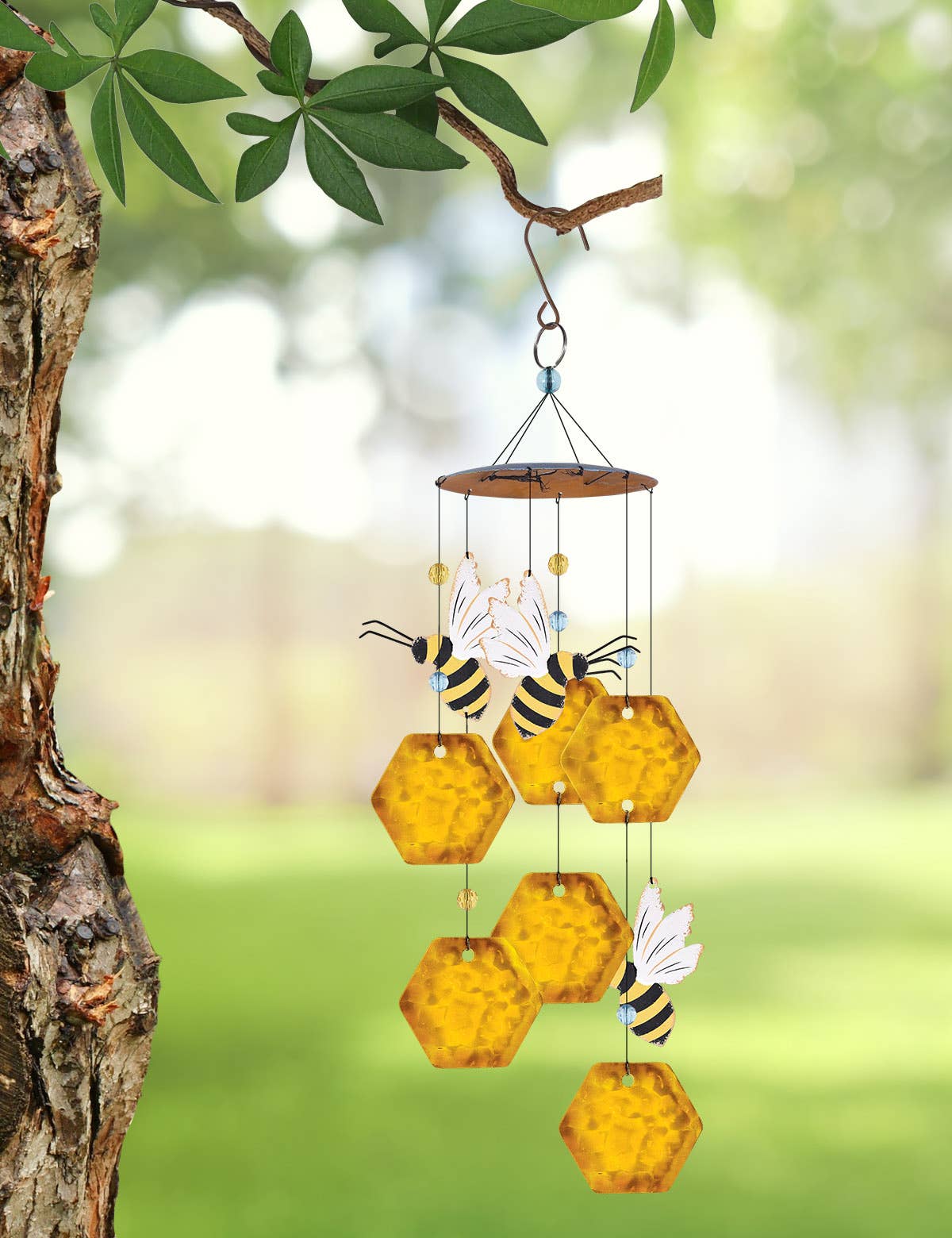 Metal Bee Hive Spring Garden Wind Chime
