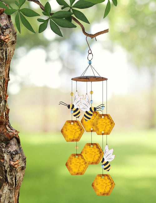 Metal Bee Hive Spring Garden Wind Chime
