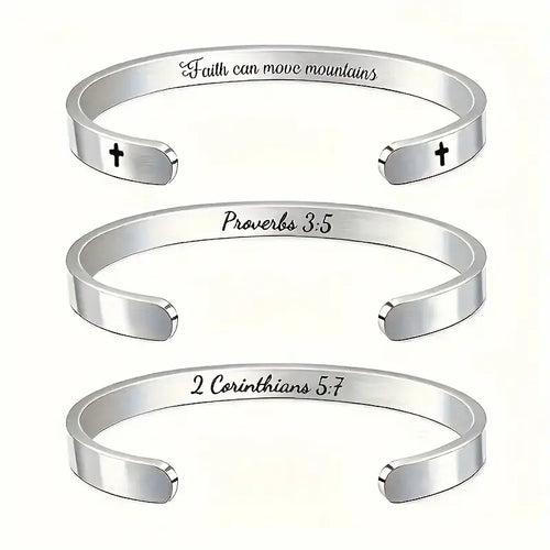 Stainless Steel Faith Cuff Bracelets