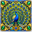 Mahjong Mat-Gemstone Peacock Mat