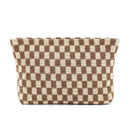 KNITTED CHECKERBOARD MAKEUP BAG PEN BAG_CWAB1210