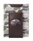 Mallard Men's Magnetic Front Pocket Old School Camo Leather Wallet.