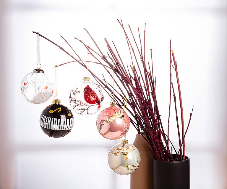 Cardinal in Trees Ball Ornament