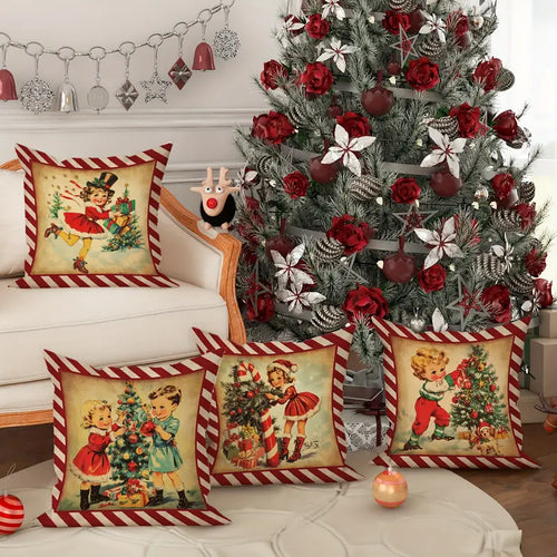 Vintage Design Christmas Throw Pillows