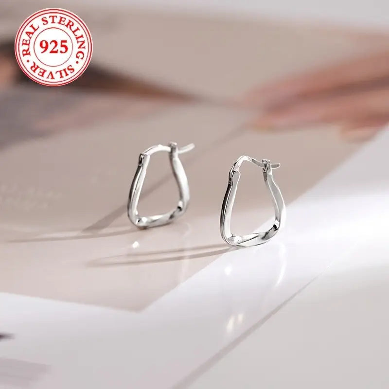 Sterling Silver Twisted Square Earrings