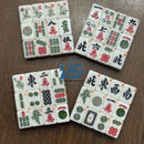 Mahjong tiles coaster set, custom set of 4
