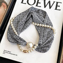Pearl Magnetic Skinny Silk Neck Scarf_CWASC03931