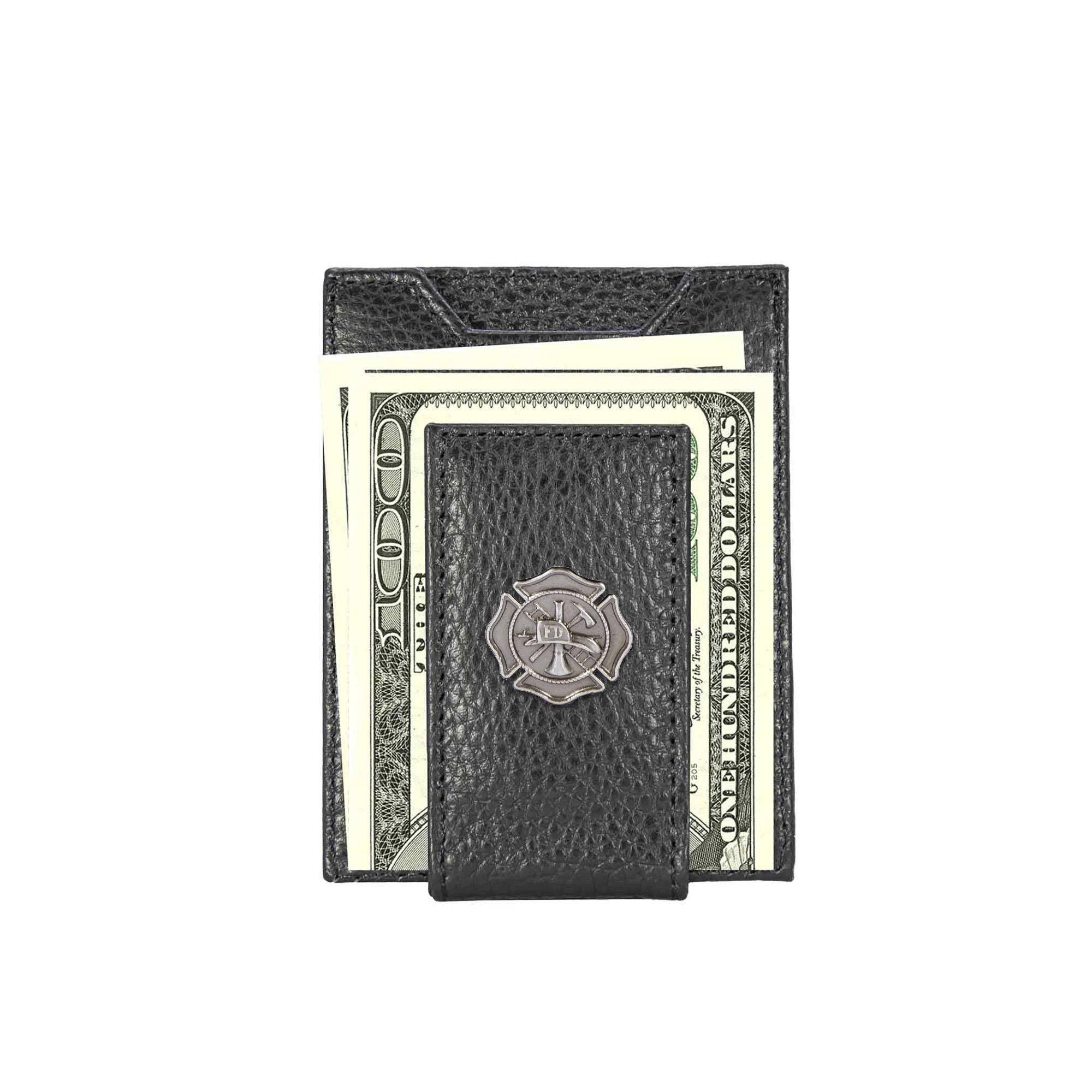 Maltese Cross Magnetic Leather Slim Wallet