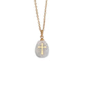 WOMEN NATURAL STONE CROSS NECKLACE_CWAJE0630