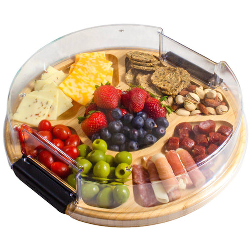 Flip, Serve & Store™ Round Charcuterie Board w/ Locking Lid