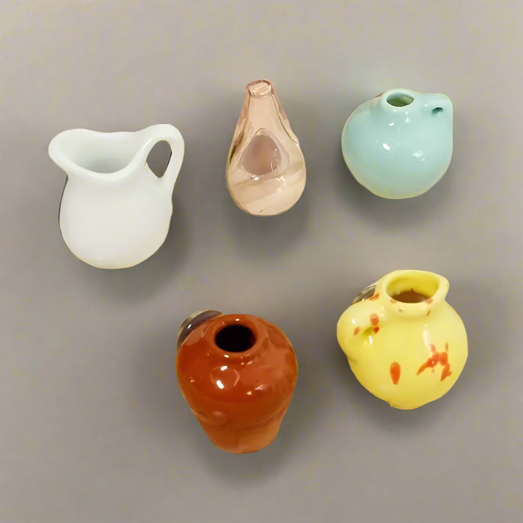 Mini Ceramic Vase Magnets, set/5