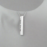 Sterling Silver "Never Give Up" Necklace