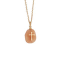 WOMEN NATURAL STONE CROSS NECKLACE_CWAJE0630