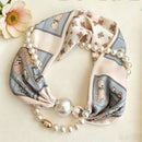 Pearl Magnetic Skinny Silk Neck Scarf_CWASC03931
