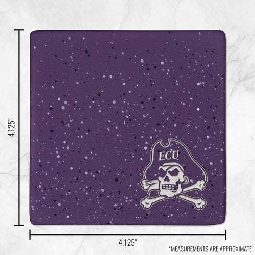 NCAA  East Carolina Pirates Purple Laser Engr.   Coaster