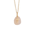 WOMEN NATURAL STONE CROSS NECKLACE_CWAJE0630