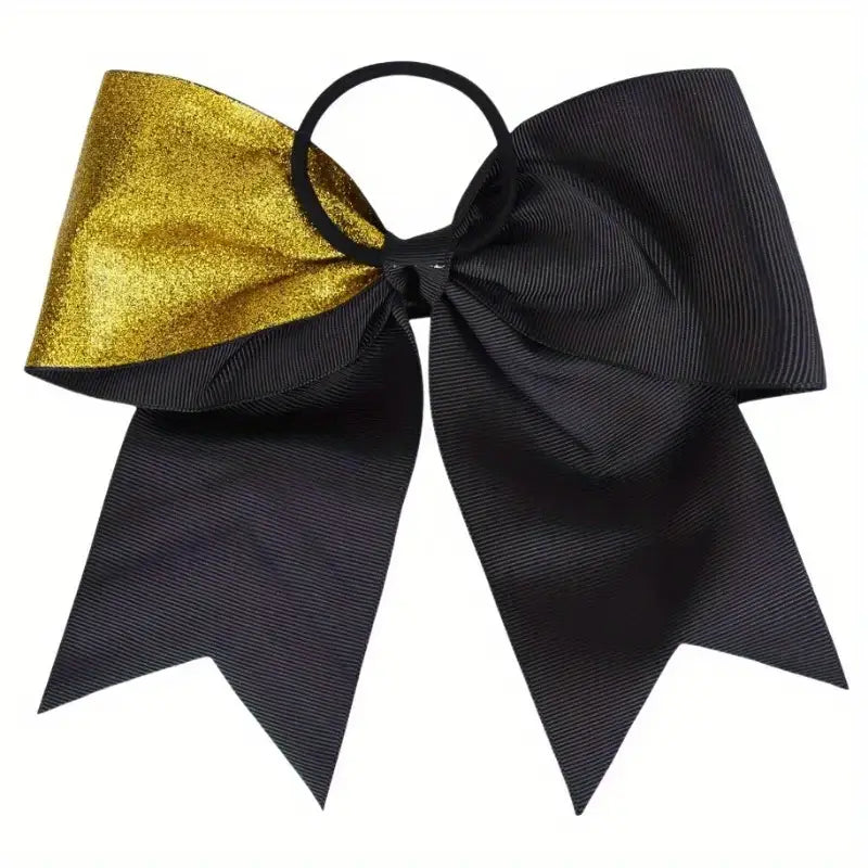 Large Black & Gold Glitter Bow