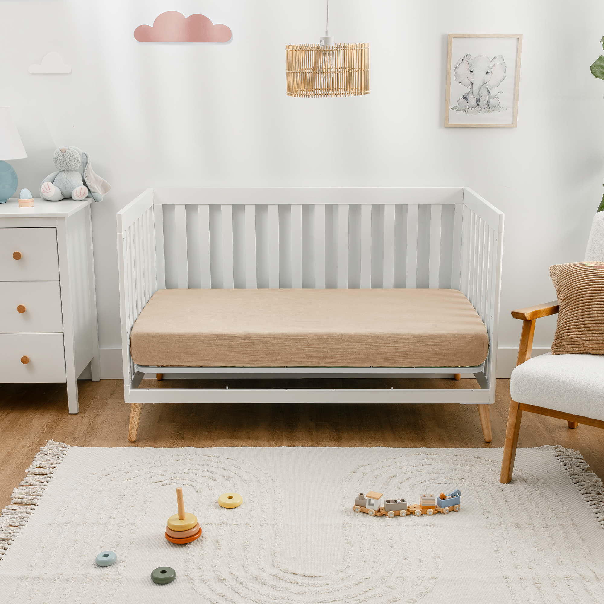 Muslin Cotton Fitted Crib Sheet, 2 Pack by Comfy Cubs