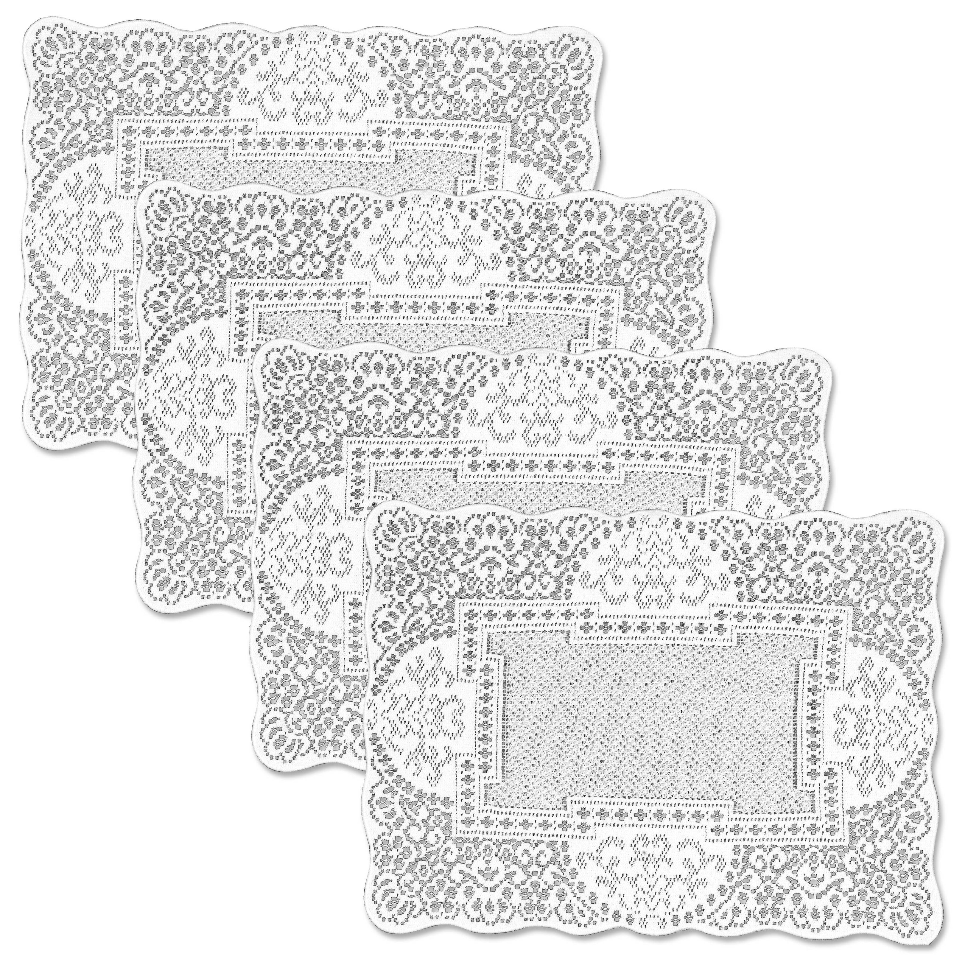 Canterbury Classic 14x19 White Lace Placemat Set of 4