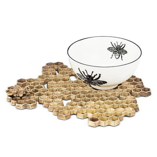 Honeycomb Trivet with Bee-8.5"L-4293