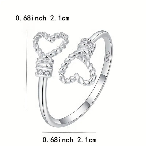 Sterling Silver Twisted Heart Ring