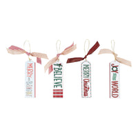 Christmas Ornaments Wood Set of 4- Christmas Décor