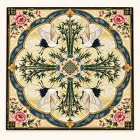 Mahjong Mat-Olive Cranes Mahjong Mat