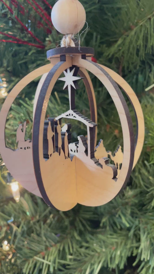 3D Spherical Nativity Ornament