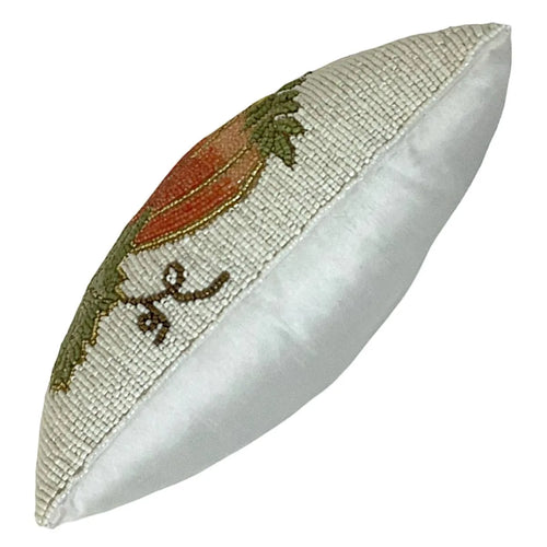 Sunflowers and Pumpkin Beaded Throw Pillow